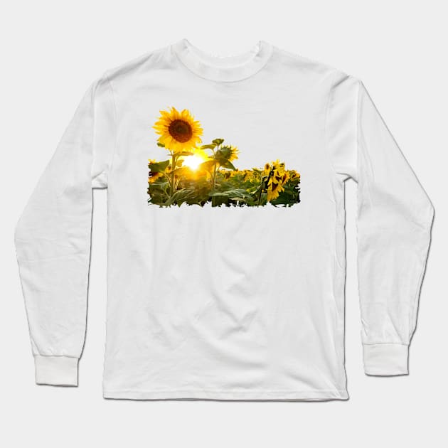 Sunflower Long Sleeve T-Shirt by Mel's Stuff